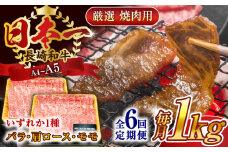 【全6回定期便】【A4～A5】長崎和牛焼肉用　1kg（500g×2p）【株式会社 MEAT PLUS】 [QBS037] 冷凍 国産牛 牛肉 ブランド牛 焼き肉 牛肉 肉 お取り寄せ 焼肉 BBQ バーベキュー