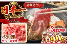 【全3回定期便】【A4～A5】長崎和牛切り落とし　500g【株式会社 MEAT PLUS】 [QBS045] 牛肉 肉 国産 切り落し  切りおとし きりおとし 切落とし 和牛 小分け 和食 洋食 カレー 厳選 九州 焼肉 カレー ビーフシチュー 和牛 牛丼