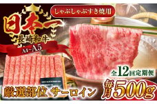【全12回定期便】【厳選部位】【A4～A5】長崎和牛サーロインしゃぶしゃぶすき焼き用　500g【株式会社 MEAT PLUS】 [QBS083] 牛肉 切り落とし しゃぶしゃぶ すき焼き 長崎和牛