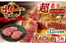 【全12回定期便】【A4～A5】長崎和牛ヒレステーキ　450g（150g×3枚）【株式会社 MEAT PLUS】 [QBS128] ヒレ ステーキ すてーき ヒレ ひれ ステーキ すてーき ヒレ肉 牛肉 長崎和牛