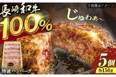 長崎和牛特選ハンバーグ150g×5 [QAA036] / 長崎県 佐々町
