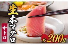 【ながさき水産業大賞受賞の新鮮なマグロを冷蔵でお届け！！】 五島列島産 養殖 生本かみマグロ 中トロ 200g マグロ まぐろ 鮪 刺身 ブロック 【カミティバリュー】 [RBP002]