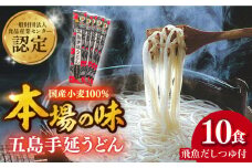  【贈りものにぴったり！】国産小麦 五島手延うどん 200g×5袋 飛魚だしつゆ 10g×10P うどん 乾麺 麺 五島うどん   【長崎五島うどん】 [RAP002]