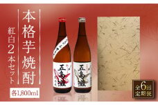 【全6回定期便】【上五島産の芋で作る本格芋焼酎】紅白 2本 セット 各1800ml×1本【五島灘酒造】 [RAW019]