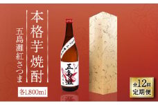 【全12回定期便】【上五島産の芋で作る本格芋焼酎】五島灘 紅さつま 1800ml×1本【五島灘酒造】 [RAW041]