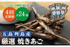 【年4回定期便】3ヶ月に1回お届け！ 厳選 焼きあご 100g×6袋【新魚目町漁業協同組合】 [RBC006]