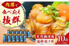 【豪快！美味い！漁師飯！】海鮮漬け丼 80g×10食セット 魚 海鮮 鯛 タイ たい 天然 お茶 お茶漬け 新鮮 国産 魚介 真空 冷凍 小分け 五島 上五島 長崎 【有福水産】 [RBV001]