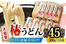 【全6回定期便】椿 うどん 300g×15袋 五島うどん 保存食 業務用 【中本製麺】 [RAO020]