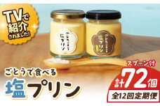【全12回定期便】【ヒルナンデスで紹介されました！】ごとうで食べる 塩プリン 6個 椿スプーン付き【虎屋】 [RBA050]