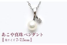 あこや真珠（約7～7.5mm珠）ペンダント 真珠 パール あこや お祝い ギフト プレゼント バレンタインデー ホワイトデー 入学式 卒業式 結婚式 冠婚葬祭 誕生日  【園田真珠】 [RBB062]