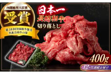 【全12回定期便】【日本一の和牛】長崎和牛 切り落とし 約400g （カタ、モモ、バラ、ロース、スネのいずれか）【合同会社　肉のマルシン】 [RCI040]