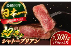 長崎和牛 シャトーブリアン 約150g×2枚 計300g以上 / 牛肉 肉 牛 和牛 国産牛 ステーキ 【合同会社　肉のマルシン】 [RCI051]