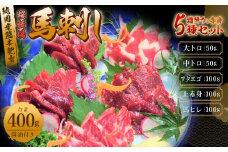 【純国産熊本肥育】桜牧場 馬刺し 霜降り 赤身 セット 5種 計400g