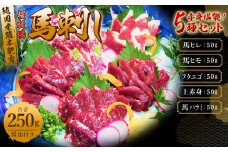 【純国産熊本肥育】桜牧場 馬刺し 赤身堪能 セット 5種 計250g