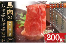 馬肉のしゃぶしゃぶ セット 2～4人分（200g） 馬バラ肉 出汁付き 2000ml