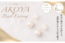 K18 アコヤ真珠 6mm ピアス 真珠 アクセサリー