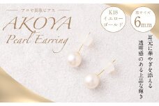 K18 アコヤ真珠 6mm ピアス 真珠 アクセサリー