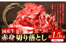 国産牛 赤身切り落とし 合計約1.5kg 牛肉