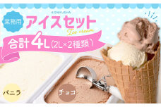 2Lアイス セット (バニラ・チョコ) 合計4L アイス 自家製 業務用 大容量 【2025年6月下旬順次発送開始】