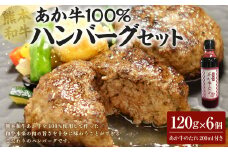 あか牛100％ハンバーグセット 120g×6個 あか牛のたれ200ml付き