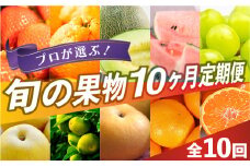 プロが選ぶ！旬の果物 10ヶ月定期便 フルーツ いちご 柑橘 メロン スイカ シャインマスカット 梨