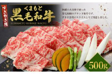 くまもと黒毛和牛 すきやき用 計約500g【モモ・ウデ等】（N02R）