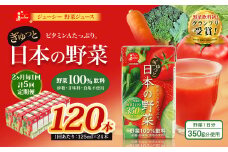 【2ヶ月毎5回定期便】【野菜飲料初！ジャパンフードセレクション グランプリ受賞】 ジューシー 野菜ジュース ぎゅっと日本の野菜 100％ 125ml×24本 ジュース 紙パック 国産 
