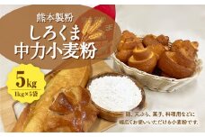 熊本製粉 しろくま中力小麦粉 1kg×5袋 計5kg 小麦粉 中力小麦粉 国産 国産小麦 小麦 料理 家庭用