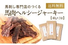 馬肉ヘルシージャーキー 3袋 40g×3袋 120g ペット用 ジャーキー 馬肉 おやつ ヘルシー 無添加 保存料等不使用 ペット 愛犬 犬用