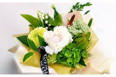 【白＋グリーン系】 お供え用 生花 （仏花） アレンジ Lサイズ 生け花 花 フラワー お供え 仏壇 日用品 雑貨 九州 熊本県 熊本市 常温 冷蔵