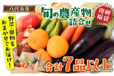 旬の農産物詰め合わせ 7品以上 おたのしみセット （ 野菜セット 野菜盛り合わせ 野菜ミックス 野菜ギフト 野菜 フルーツ 果物 くだもの 旬のお野菜 旬のくだもの 新鮮野菜 福袋 お楽しみ 道の駅 八代市産 東陽地区 ）【順次発送】