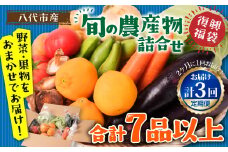 【2ヶ月に1回お届け】【定期便3回】八代市産！旬の農産物詰合せ 復興 福袋 7品以上