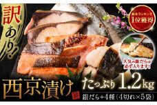 【訳あり】 厳選 鮮魚 西京漬け 1.2kg 銀だら入り たっぷり 20枚 西京焼き 4切れ×5袋 （魚 さかな 漬魚 おまかせ 西京味噌 鯖 赤魚 カレイ サワラ 銀鱈 銀ダラ 惣菜 弁当 おかず 冷） 【2025年3月発送】