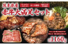 熊本県産 あか牛大満足セット 合計1.16kg（サーロイン、ロースなど）