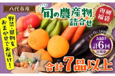 【2ヶ月に1回お届け】【定期便6回】八代市産！旬の農産物詰合せ 復興 福袋 7品以上