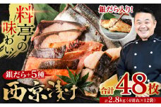 【訳あり】 厳選 鮮魚 西京漬け 2.8kg 銀だら入り たっぷり 48枚 西京焼き 4切れ×12袋 魚 さかな 【順次発送】