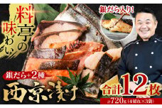 【訳あり】 厳選 鮮魚 西京漬け 720g 銀だら入り 食べ比べ 12枚 西京焼き 4切れ×3袋 魚 さかな 【順次発送】