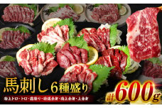 桜屋 馬刺し6種 (特上トロ・トロ・霜降り・特選赤身・特上赤身・上赤身 各100g 合計600g) 馬さし お肉 馬肉 刺身 刺し身 馬刺し 赤身 醤油付き 馬刺し冷凍 おかず おつまみ 熊本県 八代市