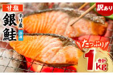 【訳あり】 銀鮭 切り身 たっぷり合計 1kg （鮭 塩鮭 サケ サーモン 甘塩 切身 切り身 大容量 人気の鮭 カマ 希少 魚 鮮魚 冷凍）