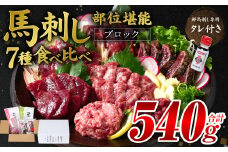 ★旅サラダで紹介されました★ 馬刺し部位堪能 7種食べ比べセット（シモフリ・ロース・赤身・ヒレ・タタキ・桜うまトロ・桜ユッケ）馬刺し専用タレ付き 馬肉 ブロック 冷凍 個装 パック 詰め合わせ