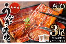 鰻丸(うなまる) 九州産 うなぎ蒲焼き3尾 ＆ 刻み蒲焼き2パックセット 鰻 ウナギ うなぎの蒲焼