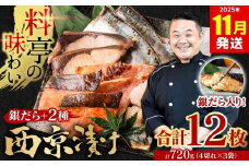 【訳あり】 厳選 鮮魚 西京漬け 720g 銀だら入り 食べ比べ 12枚 西京焼き 4切れ×3袋 魚 さかな  【2025年11月発送】