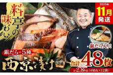 【訳あり】 厳選 鮮魚 西京漬け 2.8kg 銀だら入り たっぷり 48枚 西京焼き 4切れ×12袋 魚 さかな  【2025年11月発送】