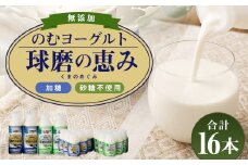 無添加「球磨の恵みのむヨーグルト」加糖＆砂糖不使用 詰め合わせ セット 計16本 ヨーグルトドリンク 飲むヨーグルト ヨーグルト 乳製品