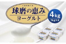 球磨の恵 ヨーグルト (加糖) 1kg 4パック 合計4kg