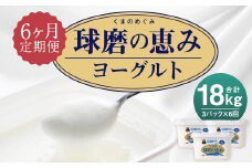 【6ヶ月定期便】球磨の恵み ヨーグルト 加糖 1kg×3パック×6 合計18kg