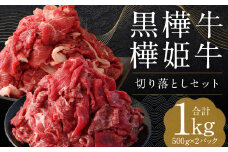 黒樺牛 切り落とし 500g + 樺姫牛 切り落とし 500g 食べ比べ 計1kg くろはなうし はなひめうし 牛肉 牛 肉 和牛