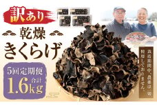 【訳あり】【5ヶ月定期便】 乾燥きくらげ 320g（80g×4パック）×5回 合計1,600g 熊本県 乾燥 きくらげ キクラゲ 木耳 きのこ キノコ 国産 人吉市産
