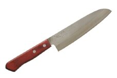 「則光刃物店」 ステンレス三徳包丁 16.5cm （木製柄・赤茶色） 包丁 万能包丁 料理 簡単 ステンレス
