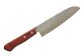 「則光刃物店」 ステンレス三徳包丁 16.5cm （木製柄・赤茶色）